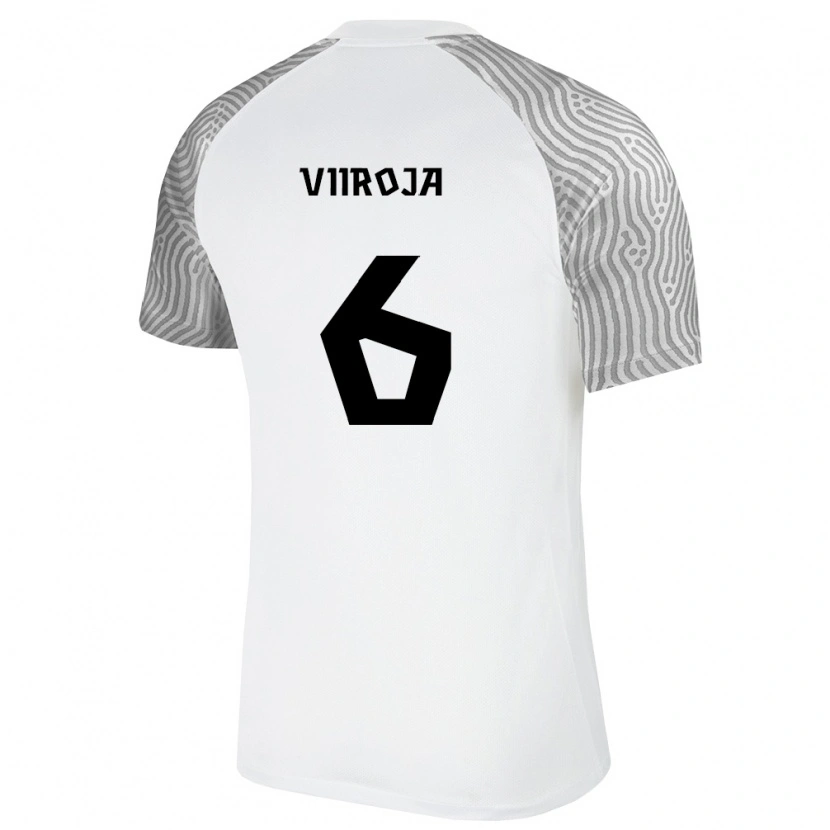 Danxen Mujer Camiseta Estonia Uku Viiroja #6 Blanco Gris 2ª Equipación 26-28 La Camisa