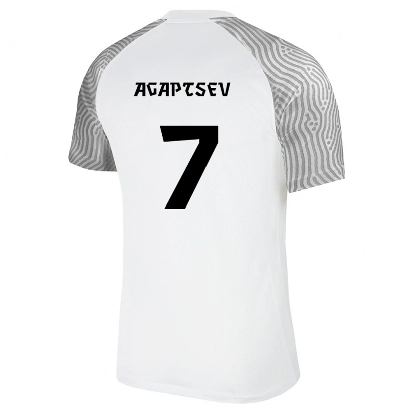 Danxen Mujer Camiseta Estonia Stanislav Agaptsev #7 Blanco Gris 2ª Equipación 26-28 La Camisa