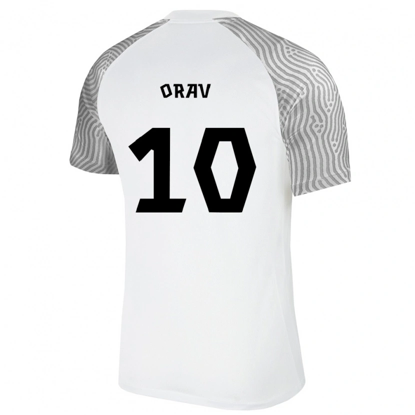 Danxen Mujer Camiseta Estonia Nathan Orav #10 Blanco Gris 2ª Equipación 26-28 La Camisa