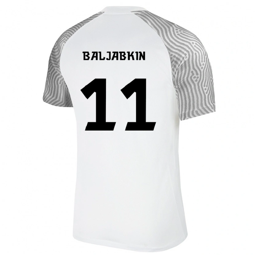 Danxen Mujer Camiseta Estonia Nikita Baljabkin #11 Blanco Gris 2ª Equipación 26-28 La Camisa
