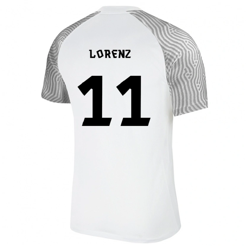 Danxen Mujer Camiseta Estonia Karl-Tristan Lorenz #11 Blanco Gris 2ª Equipación 26-28 La Camisa
