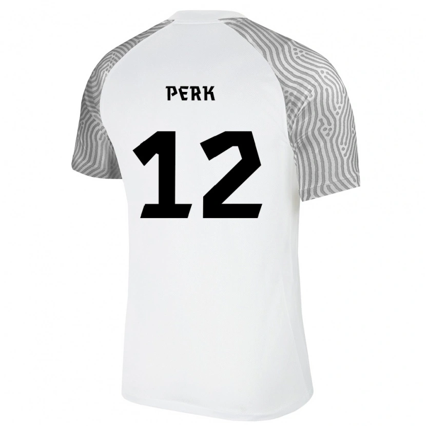 Danxen Mujer Camiseta Estonia Henri Perk #12 Blanco Gris 2ª Equipación 26-28 La Camisa
