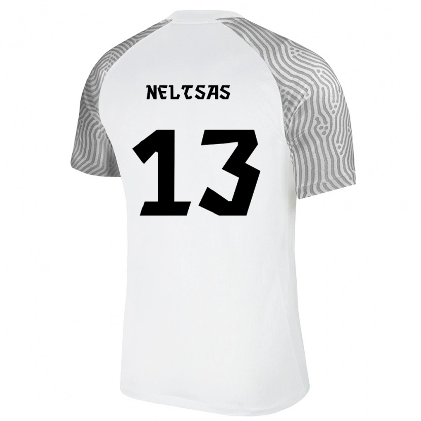 Danxen Mujer Camiseta Estonia Ron Neltsas #13 Blanco Gris 2ª Equipación 26-28 La Camisa