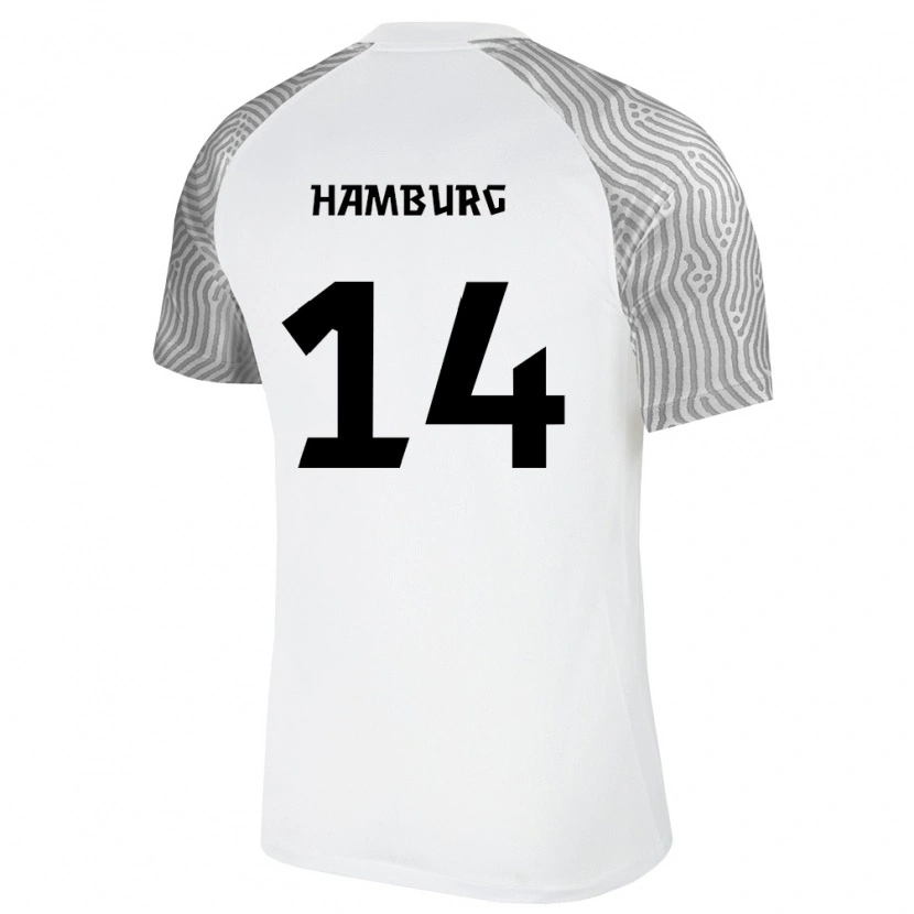 Danxen Mujer Camiseta Estonia Jan Hamburg #14 Blanco Gris 2ª Equipación 26-28 La Camisa