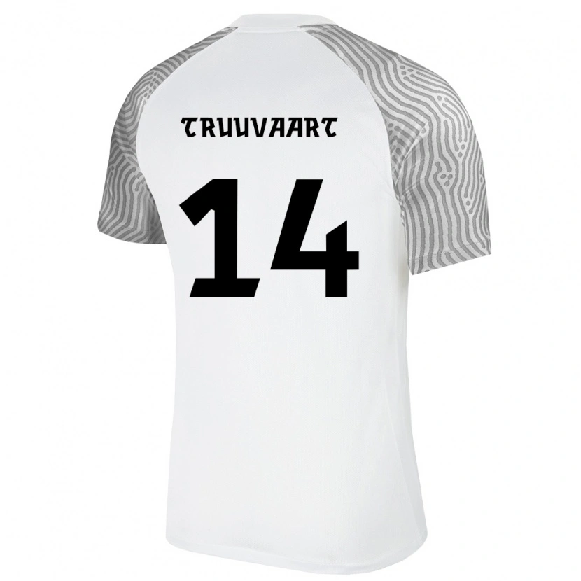 Danxen Mujer Camiseta Estonia Artjom Truuväärt #14 Blanco Gris 2ª Equipación 26-28 La Camisa