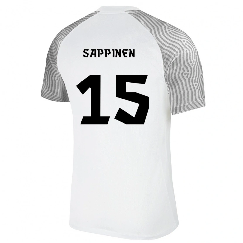 Danxen Mujer Camiseta Estonia Rauno Sappinen #15 Blanco Gris 2ª Equipación 26-28 La Camisa