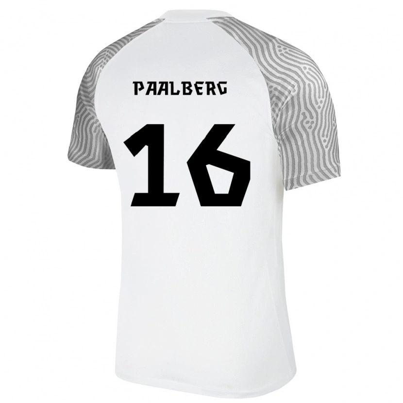 Danxen Mujer Camiseta Estonia Marten-Chris Paalberg #16 Blanco Gris 2ª Equipación 26-28 La Camisa