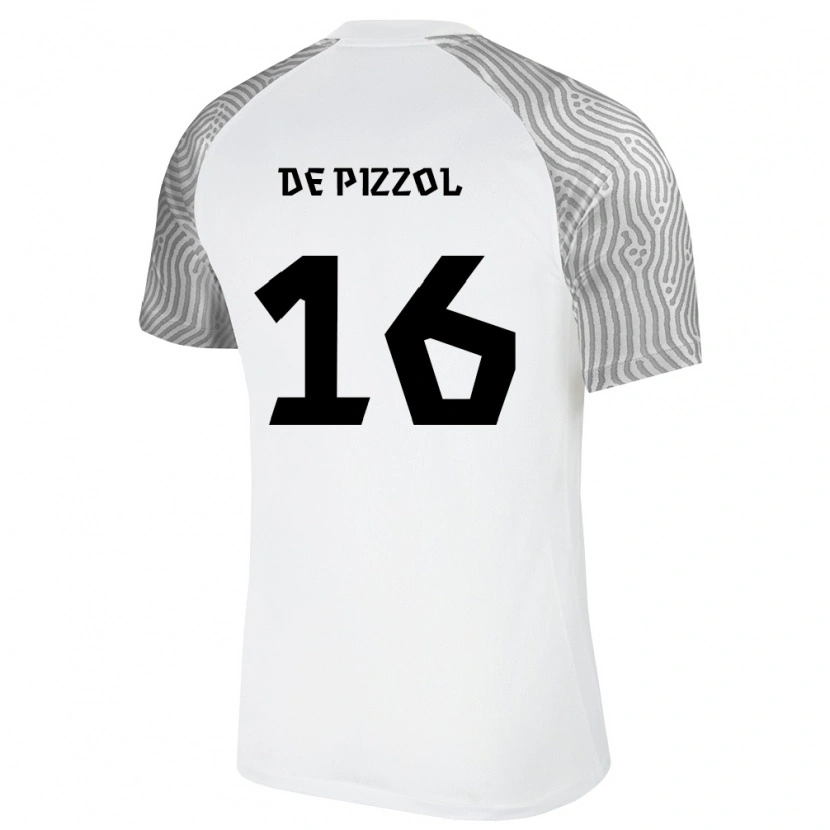 Danxen Mujer Camiseta Estonia Oscar De Pizzol #16 Blanco Gris 2ª Equipación 26-28 La Camisa