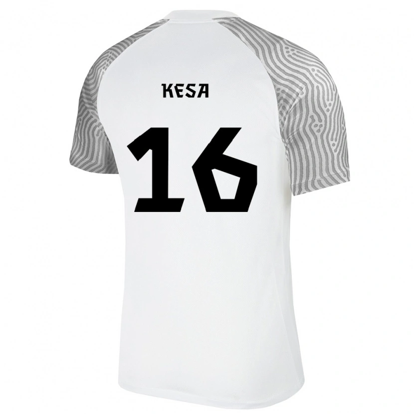 Danxen Mujer Camiseta Estonia Markus Kesa #16 Blanco Gris 2ª Equipación 26-28 La Camisa
