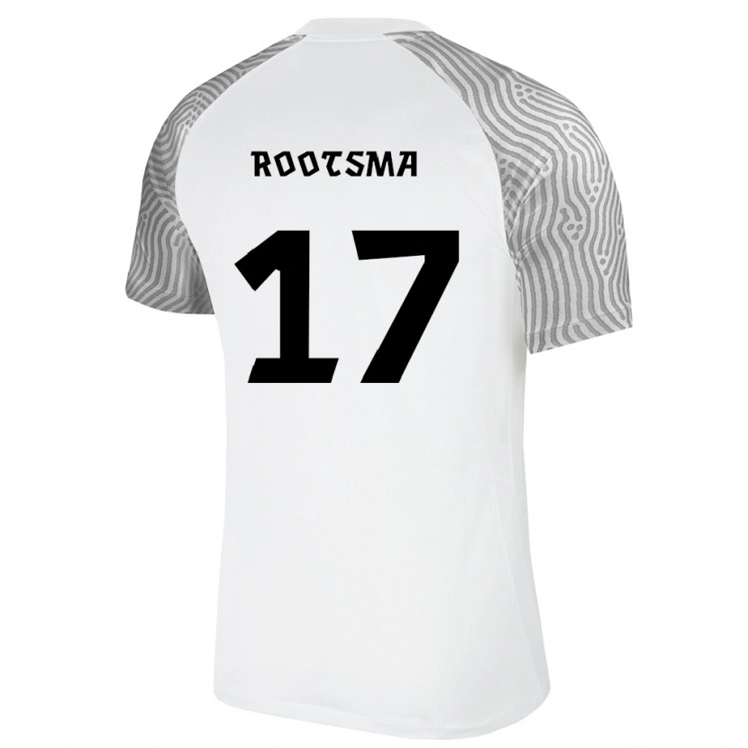 Danxen Mujer Camiseta Estonia Ottomar Rootsma #17 Blanco Gris 2ª Equipación 26-28 La Camisa