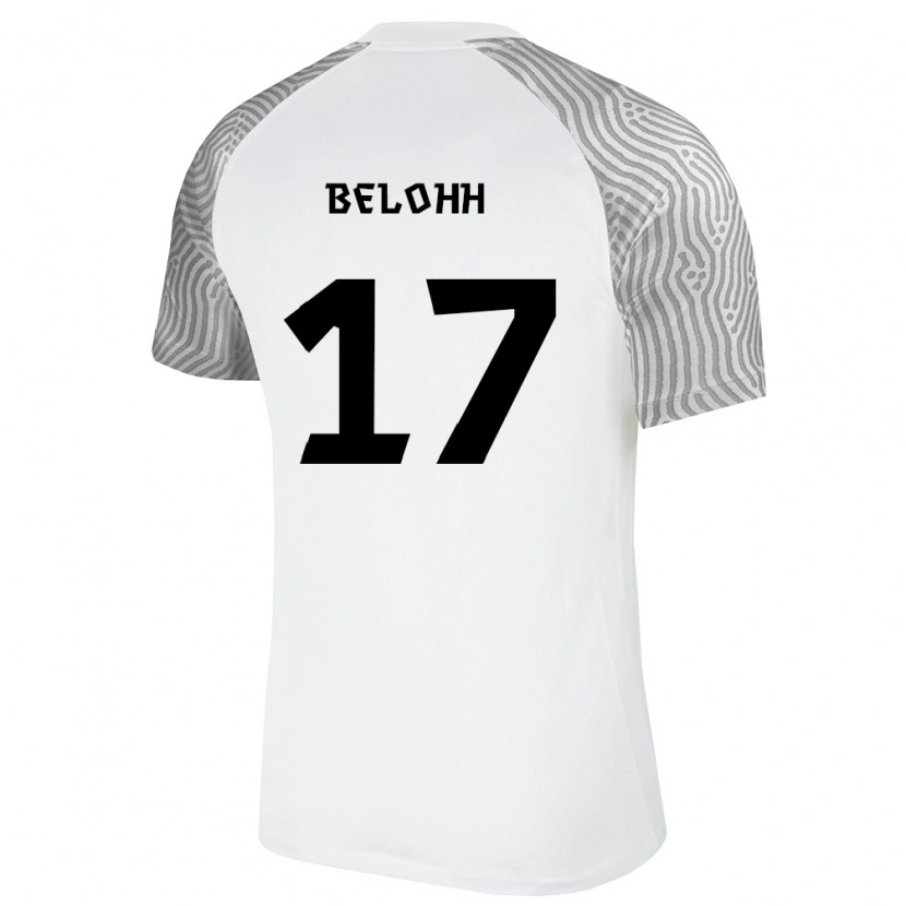 Danxen Mujer Camiseta Estonia Kirill Belohh #17 Blanco Gris 2ª Equipación 26-28 La Camisa