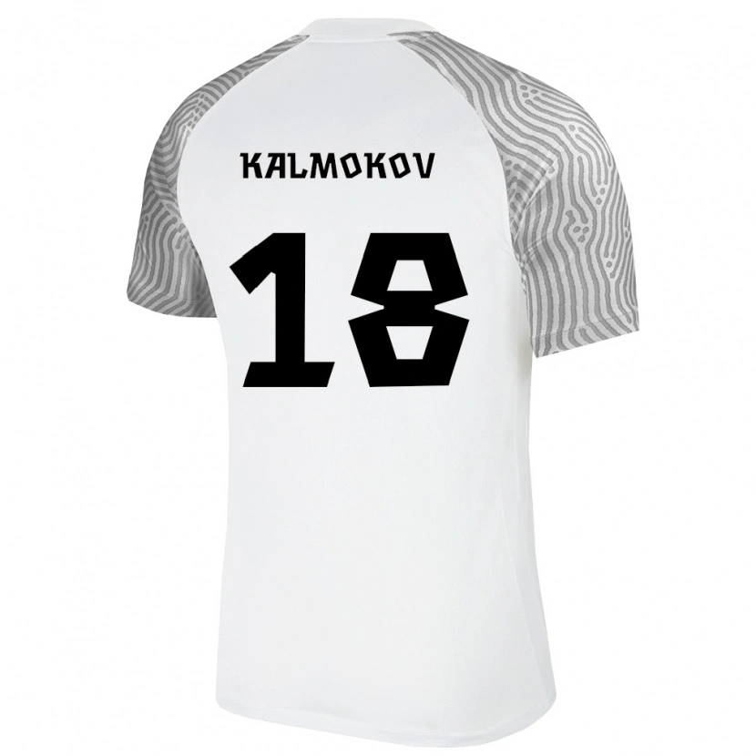 Danxen Mujer Camiseta Estonia Nikita Kalmokov #18 Blanco Gris 2ª Equipación 26-28 La Camisa