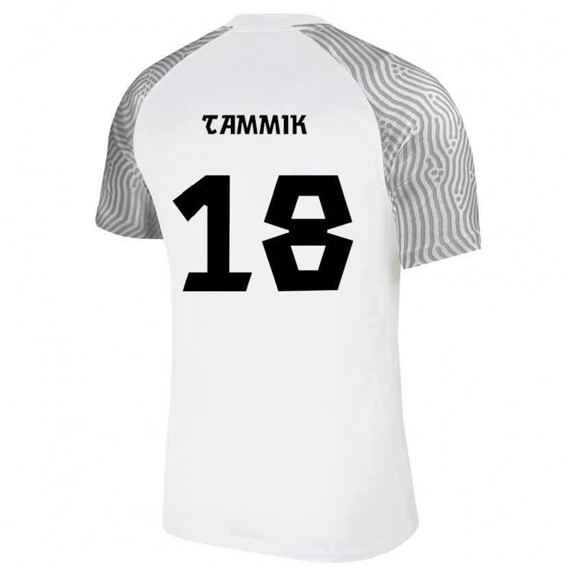 Danxen Mujer Camiseta Estonia Tanel Tammik #18 Blanco Gris 2ª Equipación 26-28 La Camisa