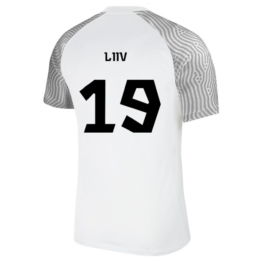 Danxen Mujer Camiseta Estonia Hubert Liiv #19 Blanco Gris 2ª Equipación 26-28 La Camisa
