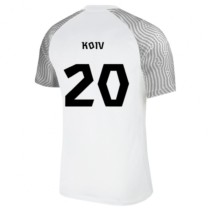 Danxen Mujer Camiseta Estonia Kennert Koiv #20 Blanco Gris 2ª Equipación 26-28 La Camisa