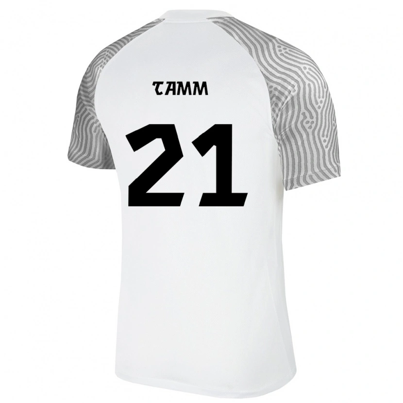 Danxen Mujer Camiseta Estonia Alex Tamm #21 Blanco Gris 2ª Equipación 26-28 La Camisa