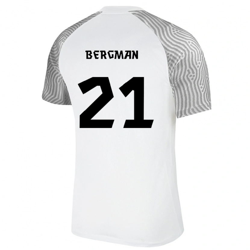Danxen Mujer Camiseta Estonia Alexander Bergman #21 Blanco Gris 2ª Equipación 26-28 La Camisa