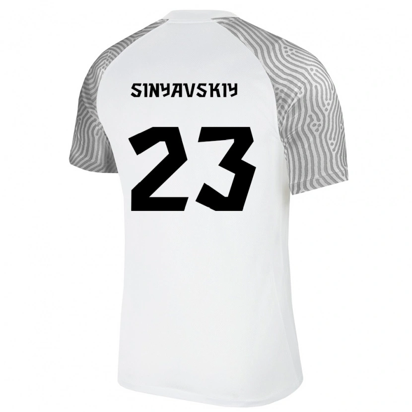 Danxen Mujer Camiseta Estonia Vlasiy Sinyavskiy #23 Blanco Gris 2ª Equipación 26-28 La Camisa