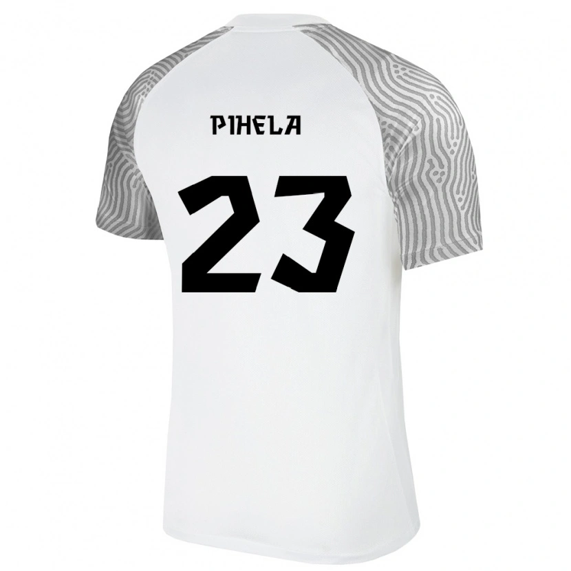 Danxen Mujer Camiseta Estonia Oscar Pihela #23 Blanco Gris 2ª Equipación 26-28 La Camisa