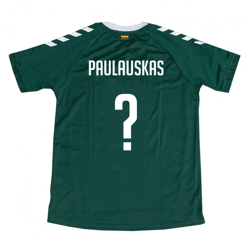 Danxen Mujer Camiseta Lituania Rokas Paulauskas #0 Verde Oscuro Blanco 2ª Equipación 26-28 La Camisa