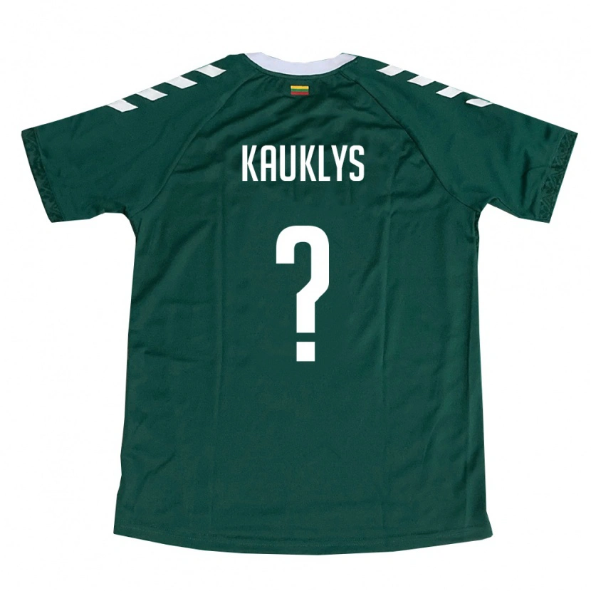 Danxen Mujer Camiseta Lituania Patrikas Kauklys #0 Verde Oscuro Blanco 2ª Equipación 26-28 La Camisa