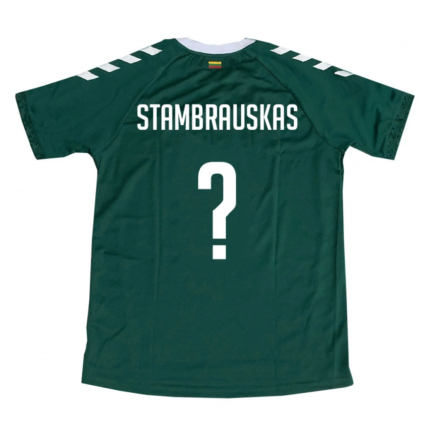 Danxen Mujer Camiseta Lituania Martynas Stambrauskas #0 Verde Oscuro Blanco 2ª Equipación 26-28 La Camisa