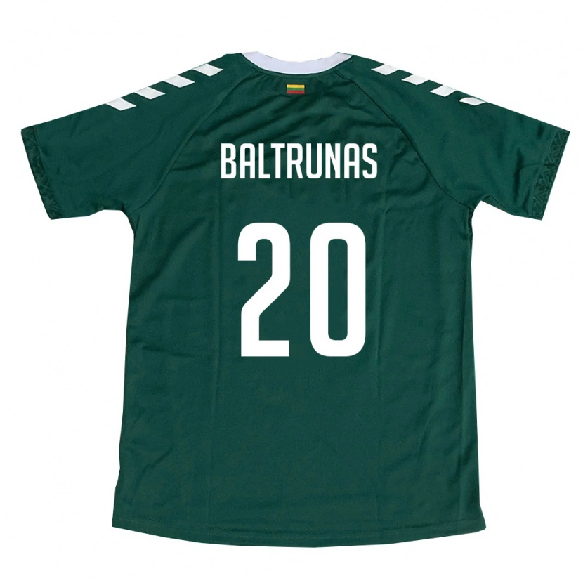 Danxen Mujer Camiseta Lituania Žygimantas Baltrūnas #20 Verde Oscuro Blanco 2ª Equipación 26-28 La Camisa