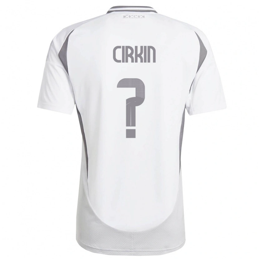Danxen Mujer Camiseta Letonia Dennis Cirkin #0 Blanco Gris Oscuro 2ª Equipación 26-28 La Camisa