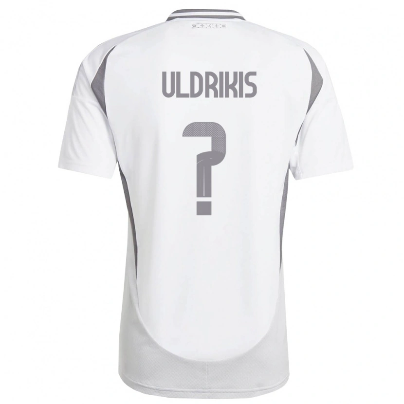 Danxen Mujer Camiseta Letonia Roberts Uldrikis #0 Blanco Gris Oscuro 2ª Equipación 26-28 La Camisa