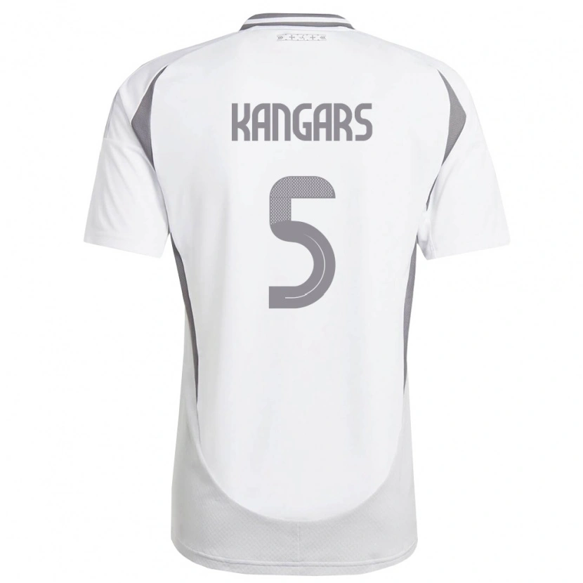 Danxen Mujer Camiseta Letonia Alans Kangars #5 Blanco Gris Oscuro 2ª Equipación 26-28 La Camisa