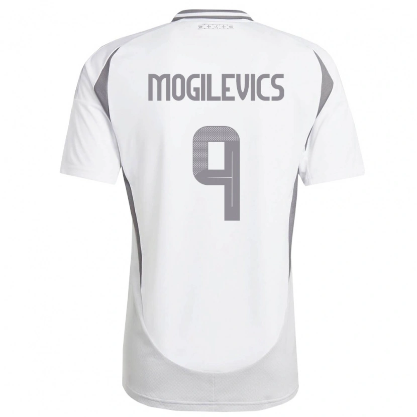 Danxen Mujer Camiseta Letonia Miroslavs Mogilevics #9 Blanco Gris Oscuro 2ª Equipación 26-28 La Camisa