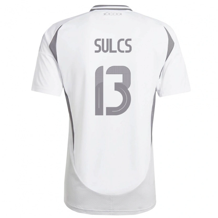 Danxen Mujer Camiseta Letonia Oskars Sulcs #13 Blanco Gris Oscuro 2ª Equipación 26-28 La Camisa