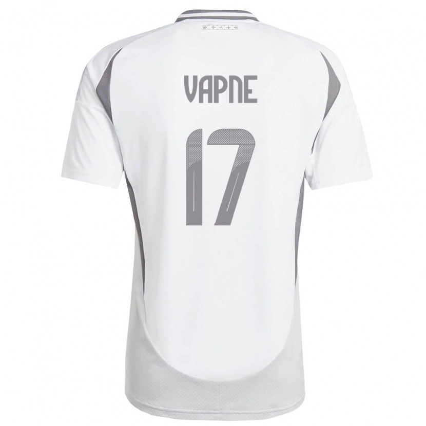 Danxen Mujer Camiseta Letonia Lukass Vapne #17 Blanco Gris Oscuro 2ª Equipación 26-28 La Camisa