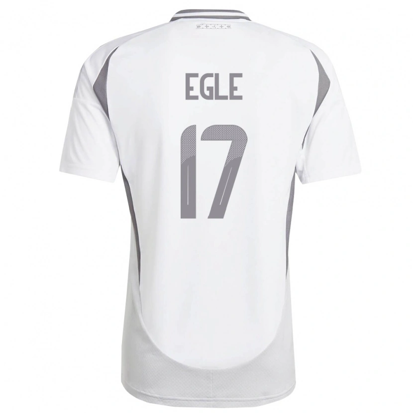 Danxen Mujer Camiseta Letonia Francis Egle #17 Blanco Gris Oscuro 2ª Equipación 26-28 La Camisa