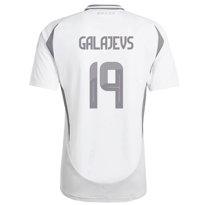 Danxen Mujer Camiseta Letonia Marats Galajevs #19 Blanco Gris Oscuro 2ª Equipación 26-28 La Camisa