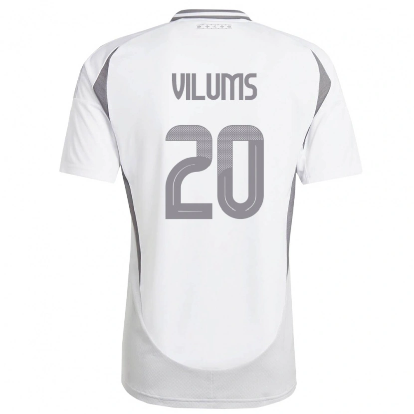 Danxen Mujer Camiseta Letonia Mariuss Vilums #20 Blanco Gris Oscuro 2ª Equipación 26-28 La Camisa