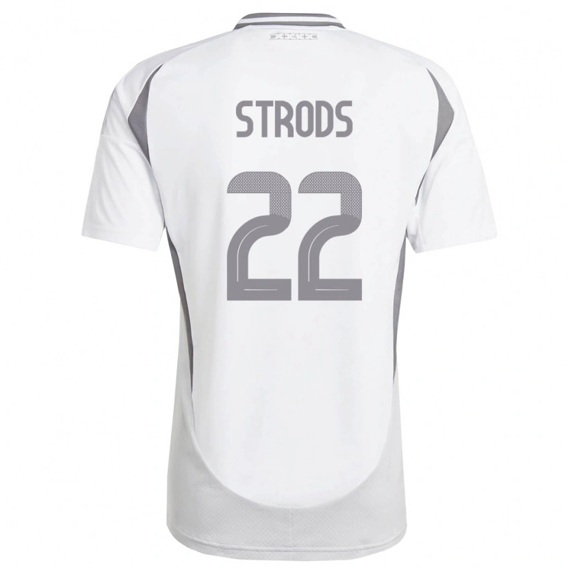 Danxen Mujer Camiseta Letonia Markuss Strods #22 Blanco Gris Oscuro 2ª Equipación 26-28 La Camisa
