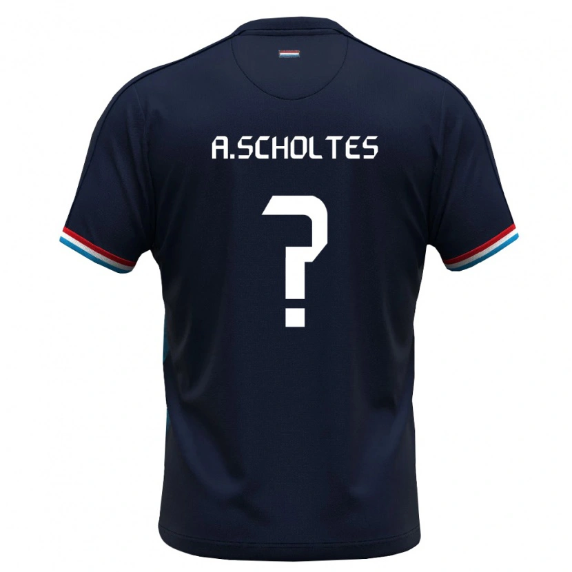 Danxen Mujer Camiseta Luxemburgo Adriano De Oliveira Scholtes #0 Azul Real Rojo 2ª Equipación 26-28 La Camisa