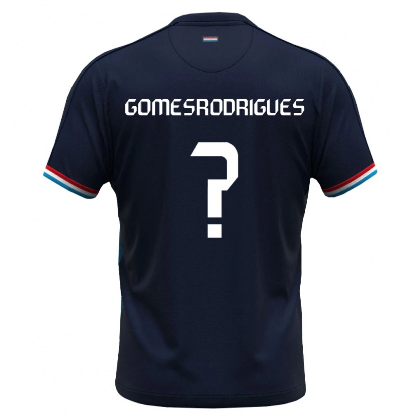 Danxen Mujer Camiseta Luxemburgo Jess Gomes Rodrigues #0 Azul Real Rojo 2ª Equipación 26-28 La Camisa