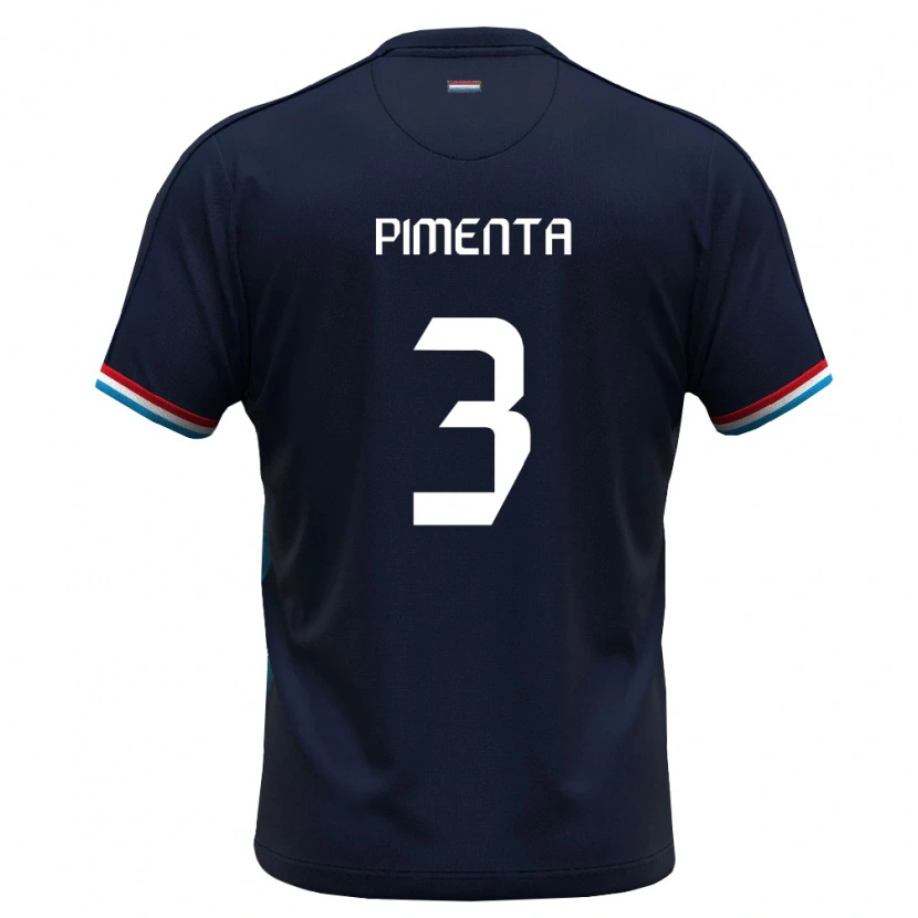 Danxen Mujer Camiseta Luxemburgo Jo Pimenta #3 Azul Real Rojo 2ª Equipación 26-28 La Camisa