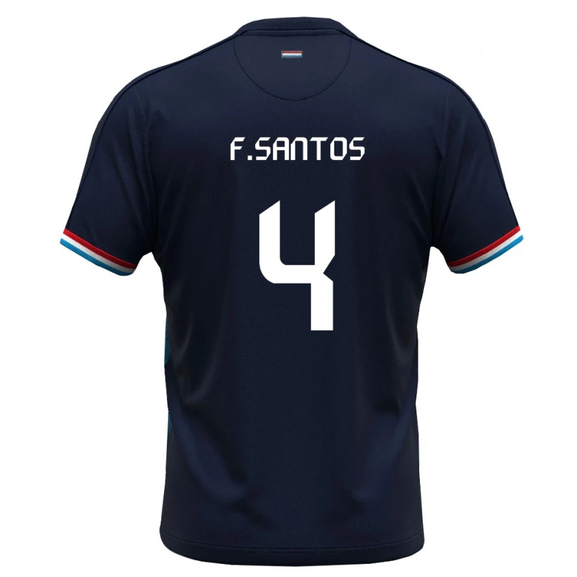 Danxen Mujer Camiseta Luxemburgo Fabio Da Silva Santos #4 Azul Real Rojo 2ª Equipación 26-28 La Camisa