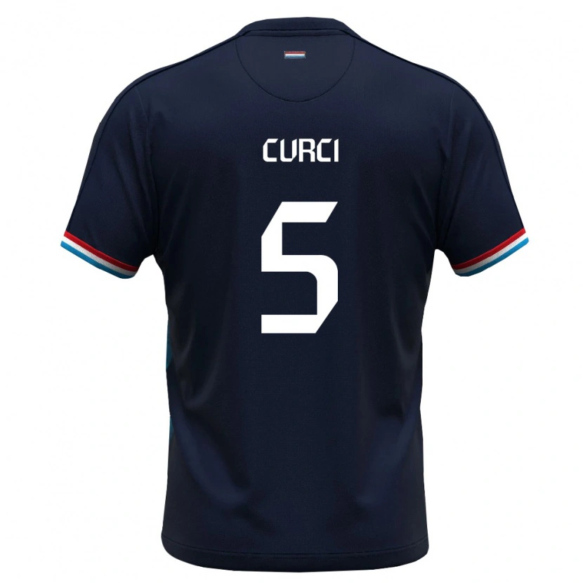 Danxen Mujer Camiseta Luxemburgo Alessio Curci #5 Azul Real Rojo 2ª Equipación 26-28 La Camisa