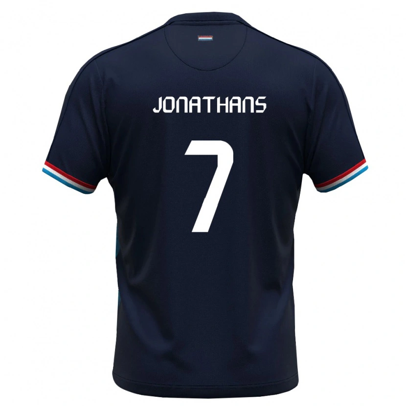 Danxen Mujer Camiseta Luxemburgo David Jonathans #7 Azul Real Rojo 2ª Equipación 26-28 La Camisa