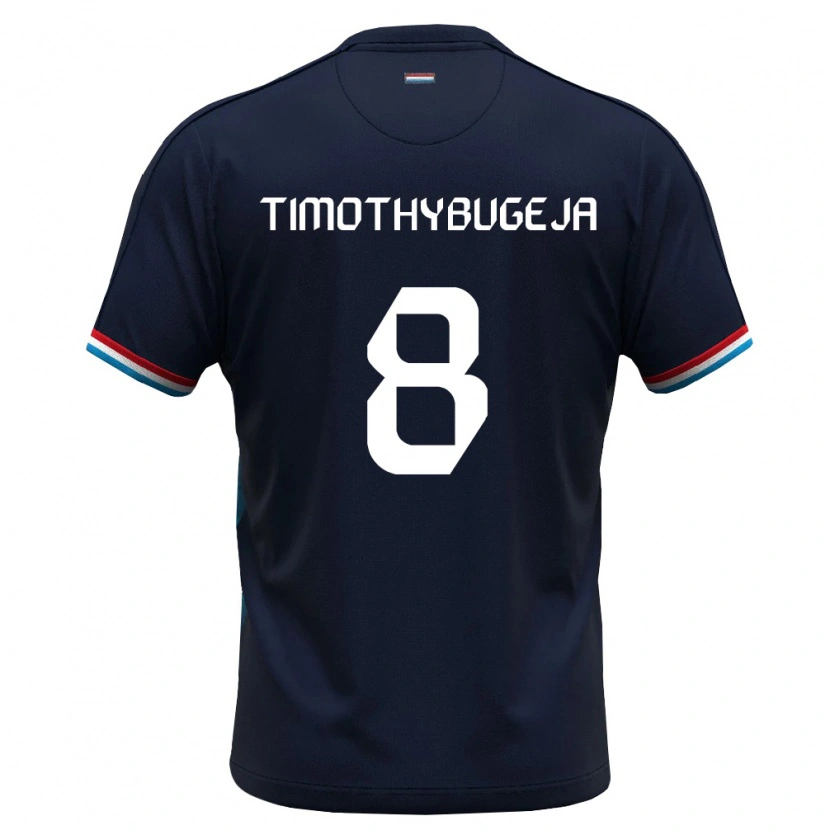 Danxen Mujer Camiseta Luxemburgo Gabriel Timothy Bugeja #8 Azul Real Rojo 2ª Equipación 26-28 La Camisa