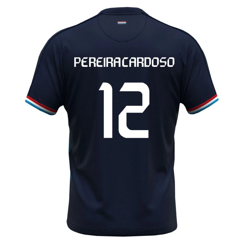 Danxen Mujer Camiseta Luxemburgo Tiago Pereira Cardoso #12 Azul Real Rojo 2ª Equipación 26-28 La Camisa