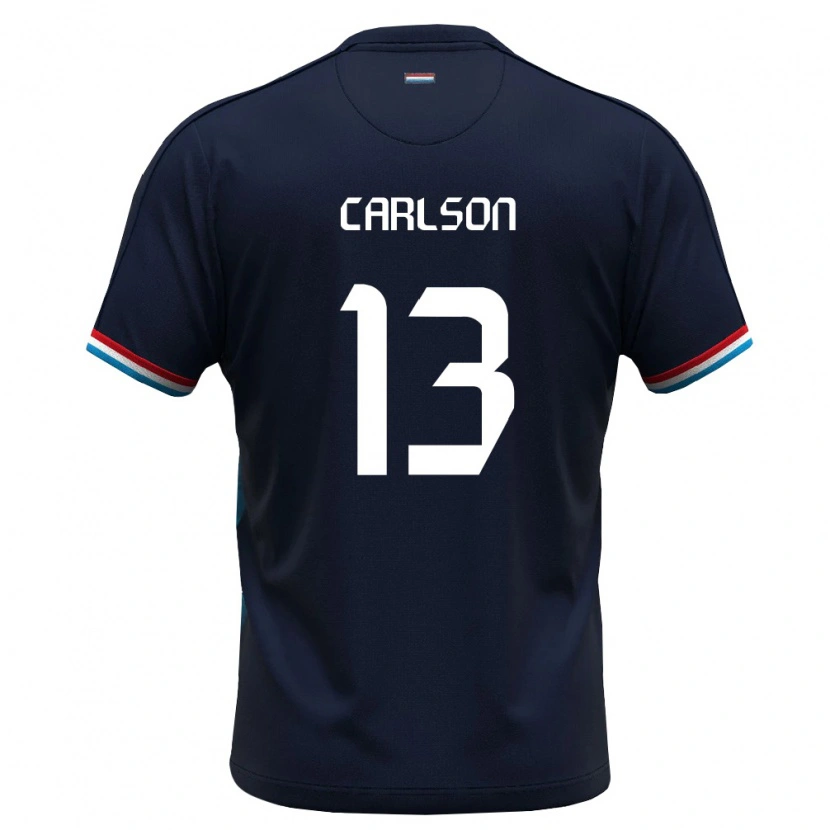 Danxen Mujer Camiseta Luxemburgo Dirk Carlson #13 Azul Real Rojo 2ª Equipación 26-28 La Camisa