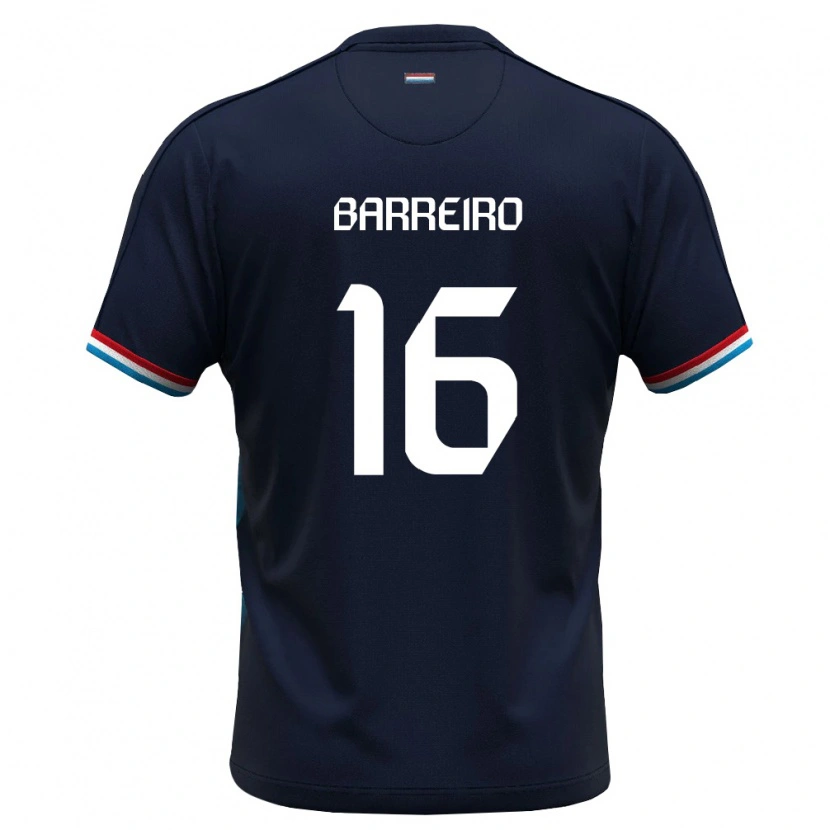 Danxen Mujer Camiseta Luxemburgo Leandro Barreiro #16 Azul Real Rojo 2ª Equipación 26-28 La Camisa