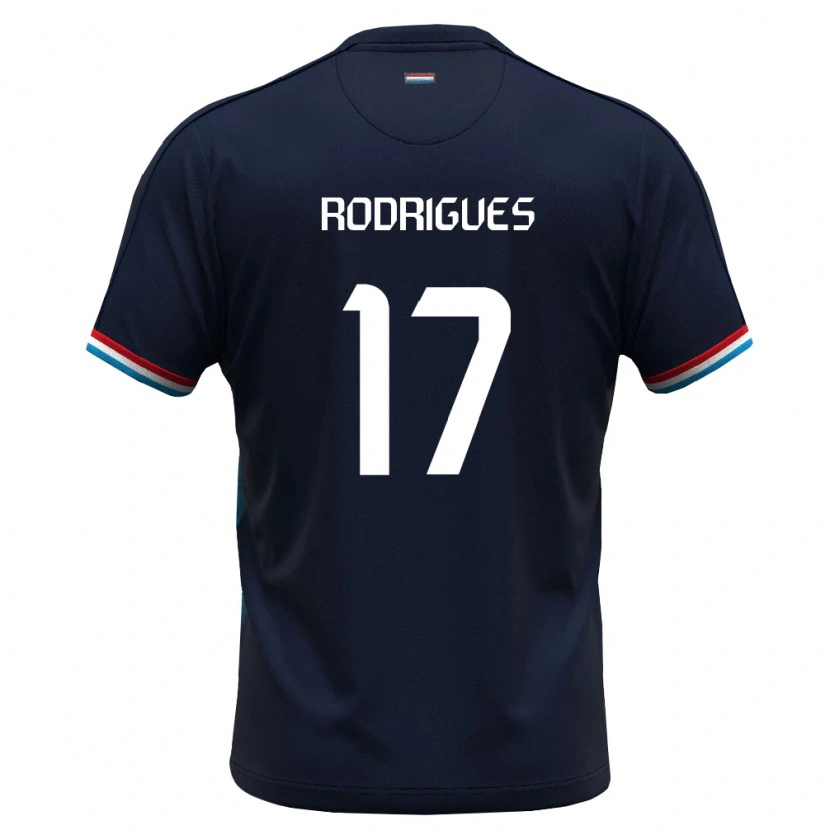 Danxen Mujer Camiseta Luxemburgo James Rodrigues #17 Azul Real Rojo 2ª Equipación 26-28 La Camisa