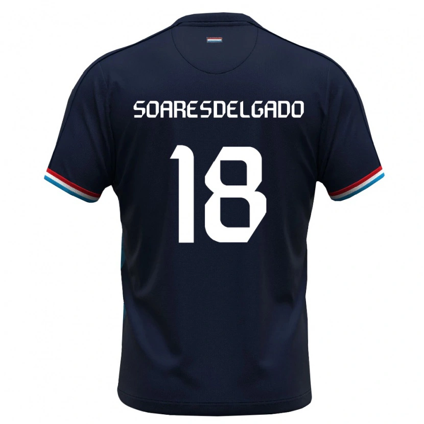 Danxen Mujer Camiseta Luxemburgo Marceu Soares Delgado #18 Azul Real Rojo 2ª Equipación 26-28 La Camisa