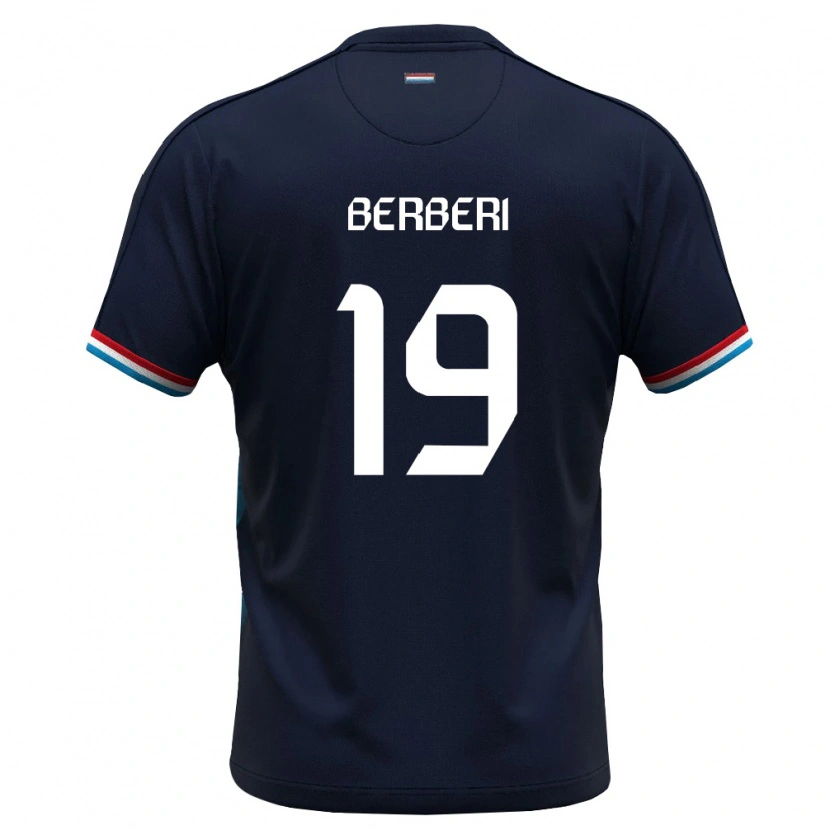 Danxen Mujer Camiseta Luxemburgo Rayan Berberi #19 Azul Real Rojo 2ª Equipación 26-28 La Camisa